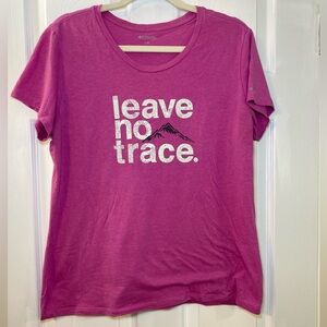 Columbia Women's Pink 'Leave No Trace' Graphic Tee Women Size L